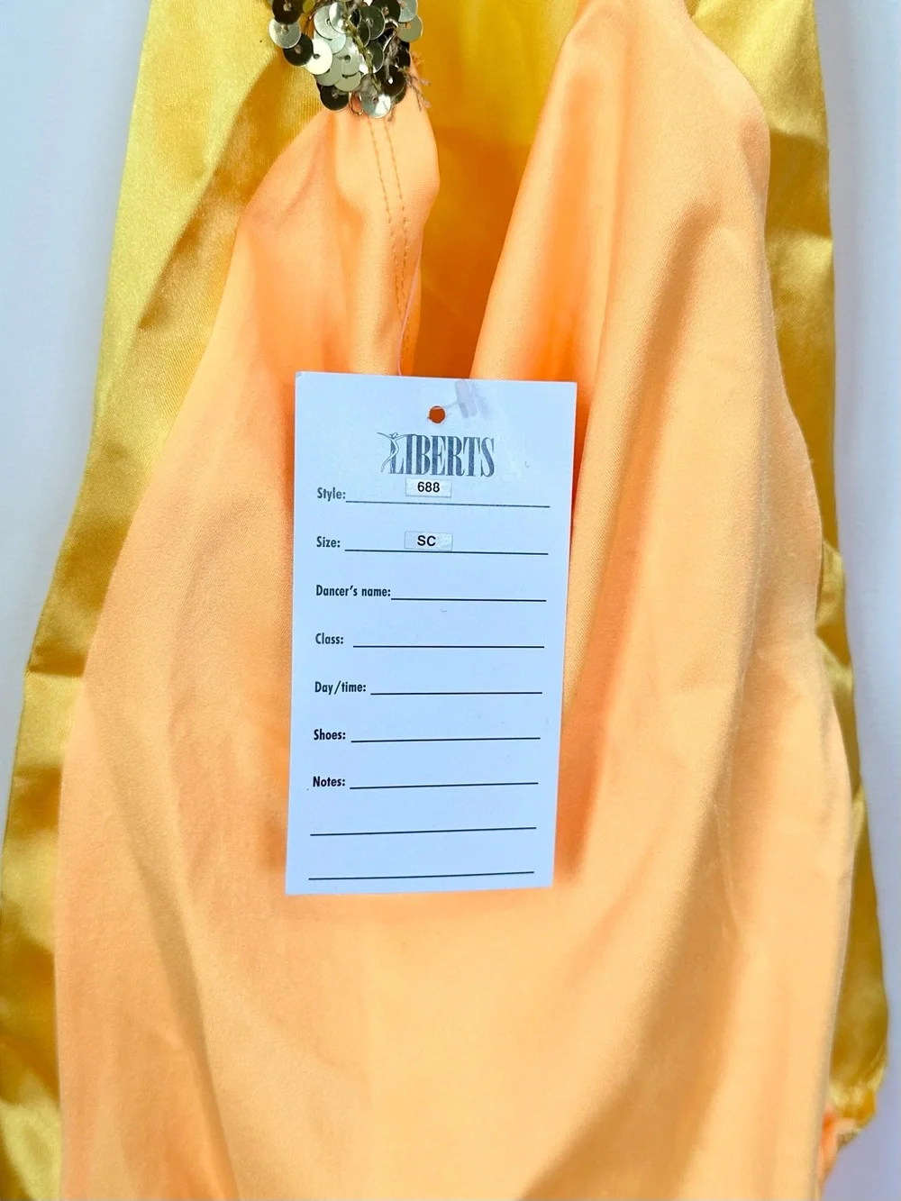 NWT Liberts Yellow Sequin Trim Girls' Leotard Dance Costume - Size: SC